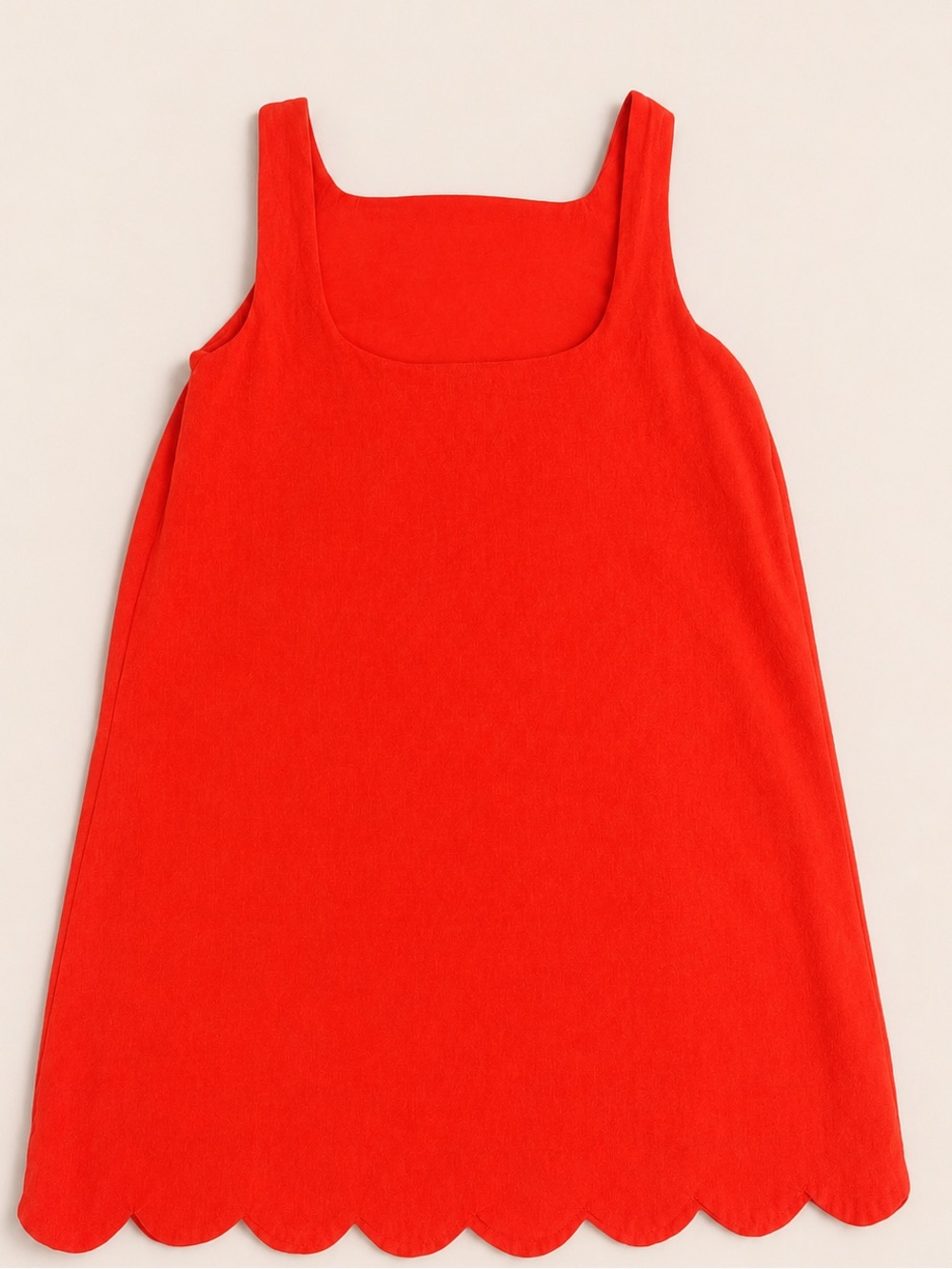 Kate Spade Red-Orange Scalloped Hem Shift Dress – Size Small - Picture 7 of 8